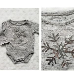 Gymboree Foil Snowflake Onesie -Newborn
